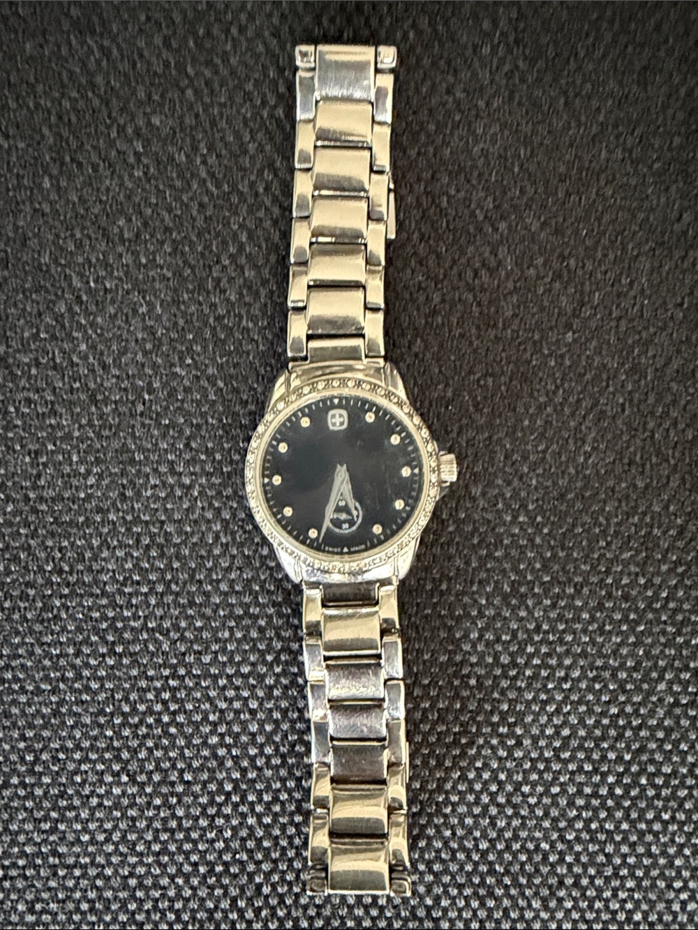 Swiss Military Women’s Stainless Steel Crystal Bezel Watch (Needs Battery)